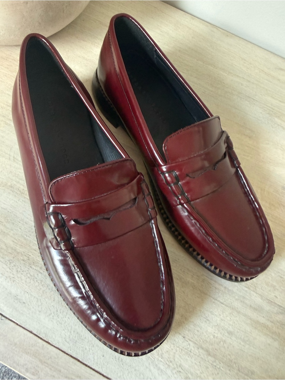 Freda Salvador Burgundy Elba Penny Loafers